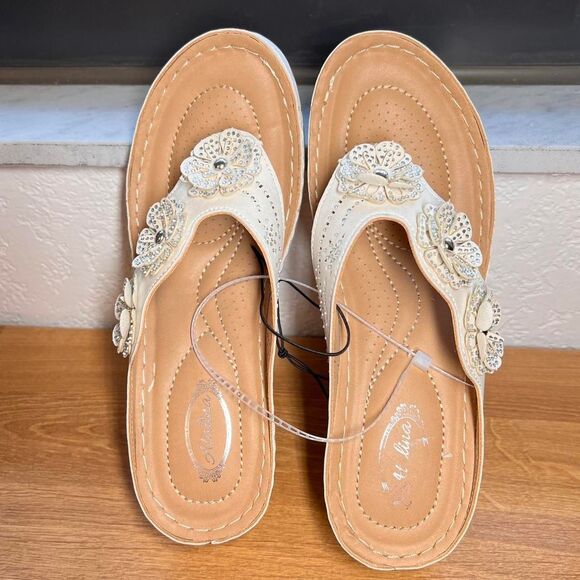 Atalina Women's Ivory Sandals - Picture 2 of 6